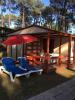 Parasol transats terrasse et mobile home camping Orbitur Viana do Castelo au Portugal